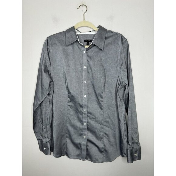 Talbots Classic Button Down Shirt Gray Long Sleeve Wrinkle Resistant Size 16 - Picture 1 of 9